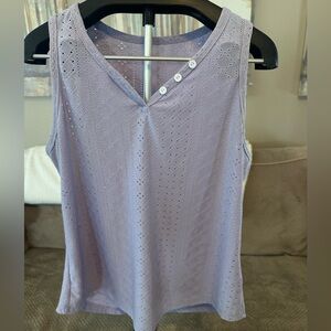 SHEIN Lilac Eyelet Tank Top